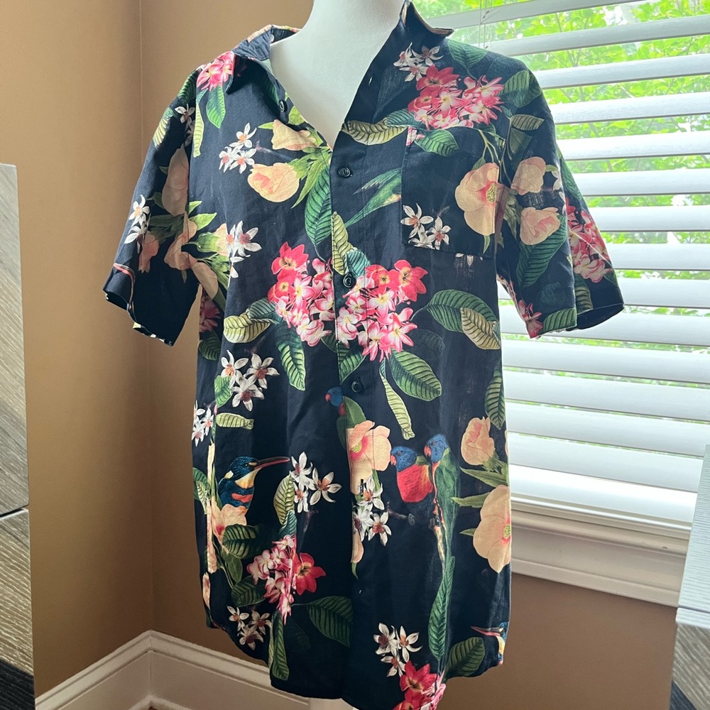 Roark Black and Red Casual Button Down Shirt